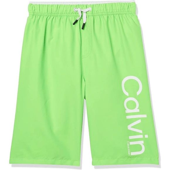 Calvin Klein Black & White Boys' Swim Trunk with UPF 50+ Sun Protection, 14-16 - Picture 6 of 16